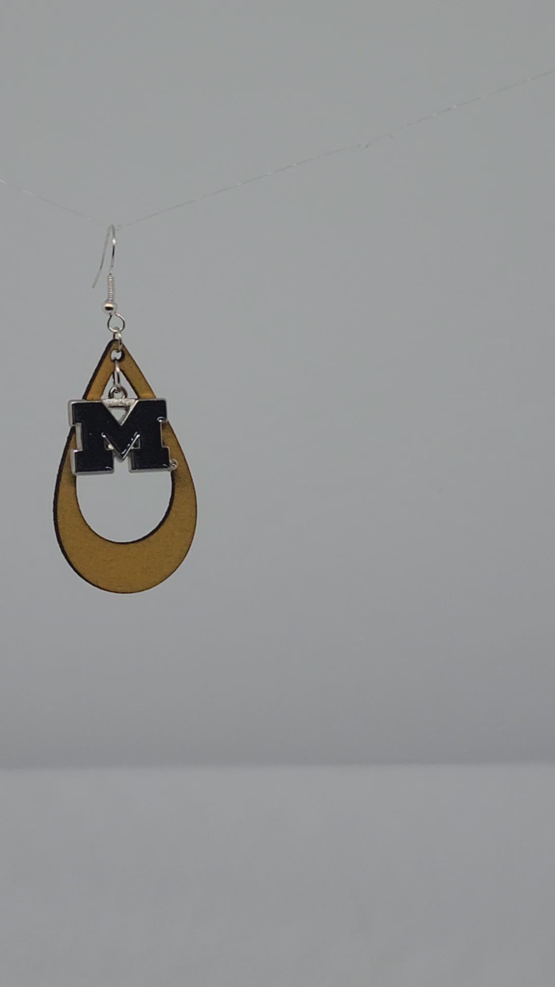 University of Michigan leather teardrops, yellow